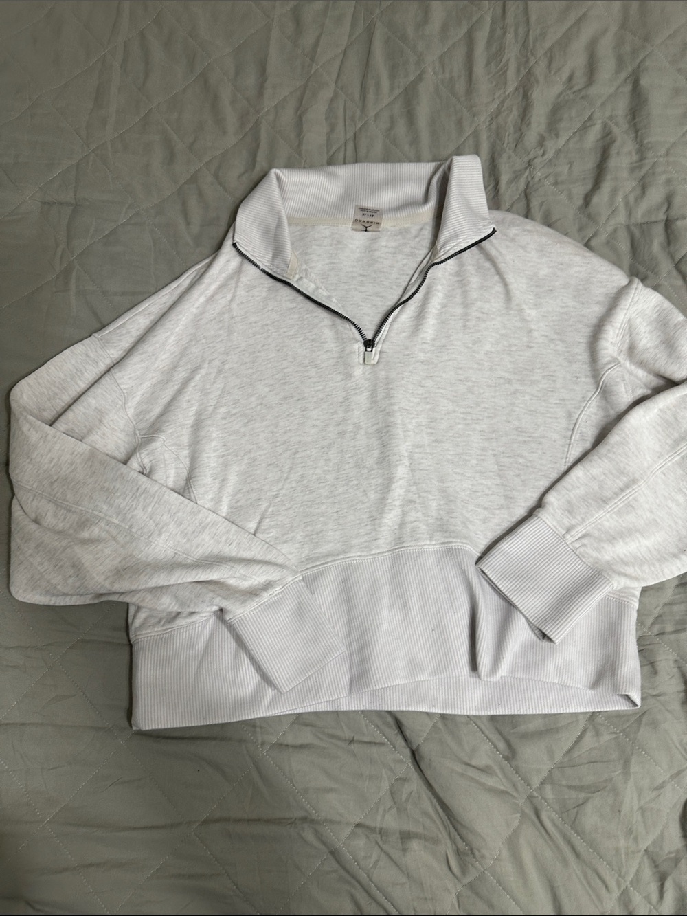 Light Gray Half-Zip Pullover Sweatshirt